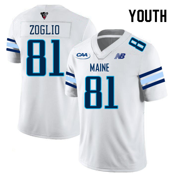 Youth #81 Zach Zoglio Maine Black Bears College Football Jerseys Stitched Sale-White